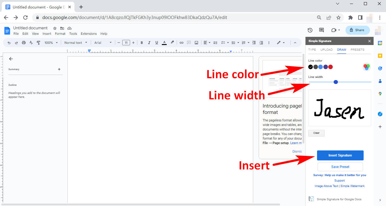 How to Insert a Signature Line in Google Docs